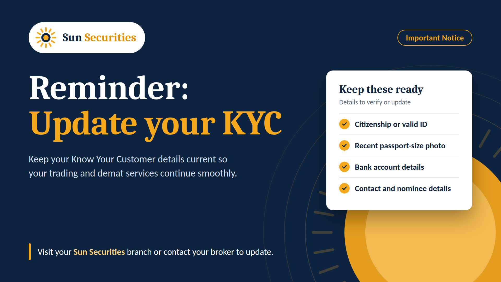 Reminder: Annual KYC Update